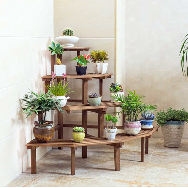 Arlmont & Co. 4Tier Free Standing Plant Stand Corner Flower Pot Holder